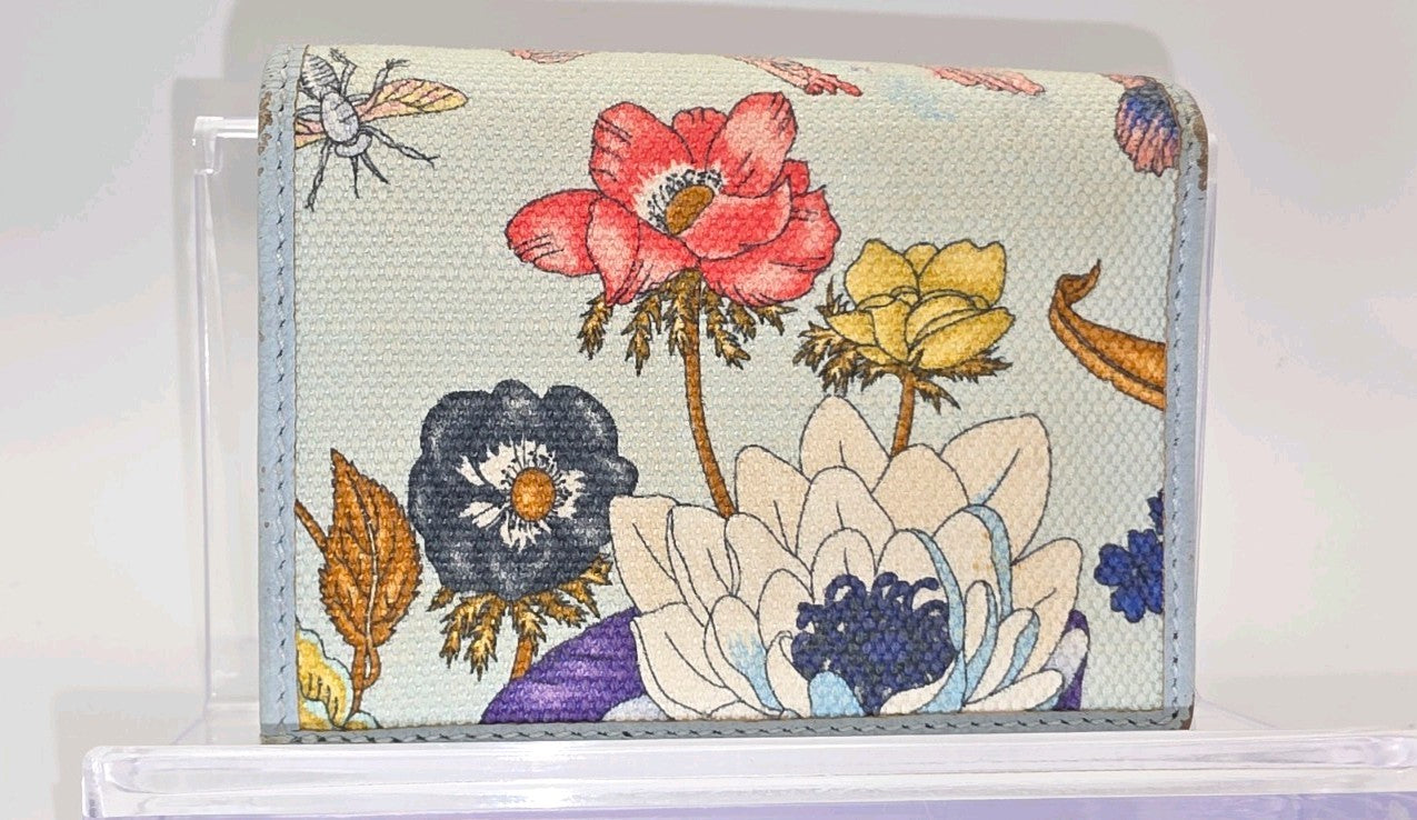 GUCCI Flora Japan Limited Edition Canvas Blue Multi 577350 Women's Wallet image 4