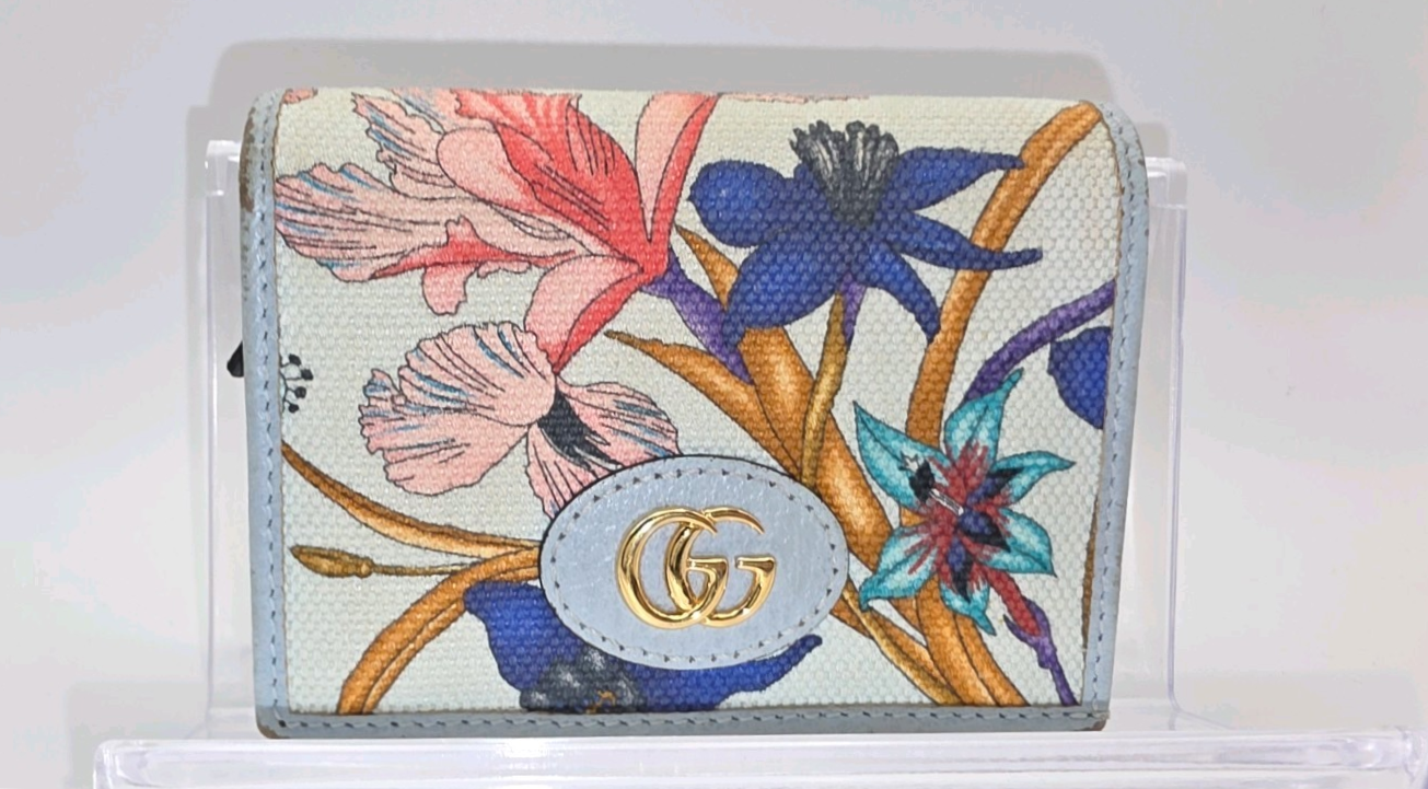 GUCCI Flora Japan Limited Edition Canvas Blue Multi 577350 Women's Wallet image 3