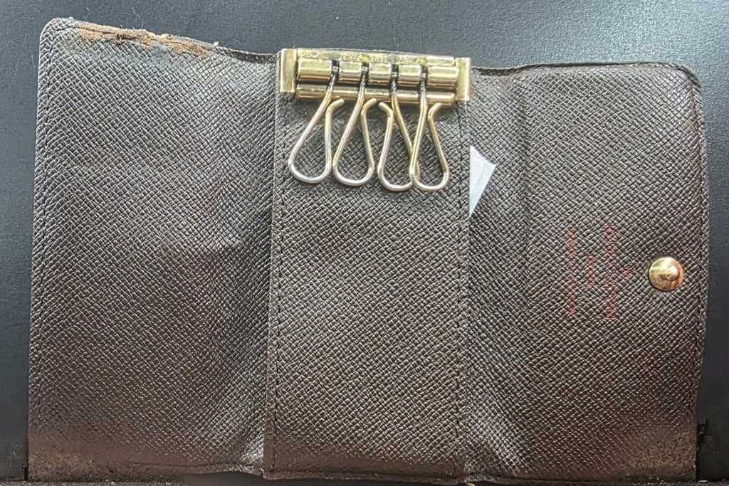 Authentic LOUIS VUITTON Damier Ebene Multicles 4 Keys holder Key Case Brown image 6