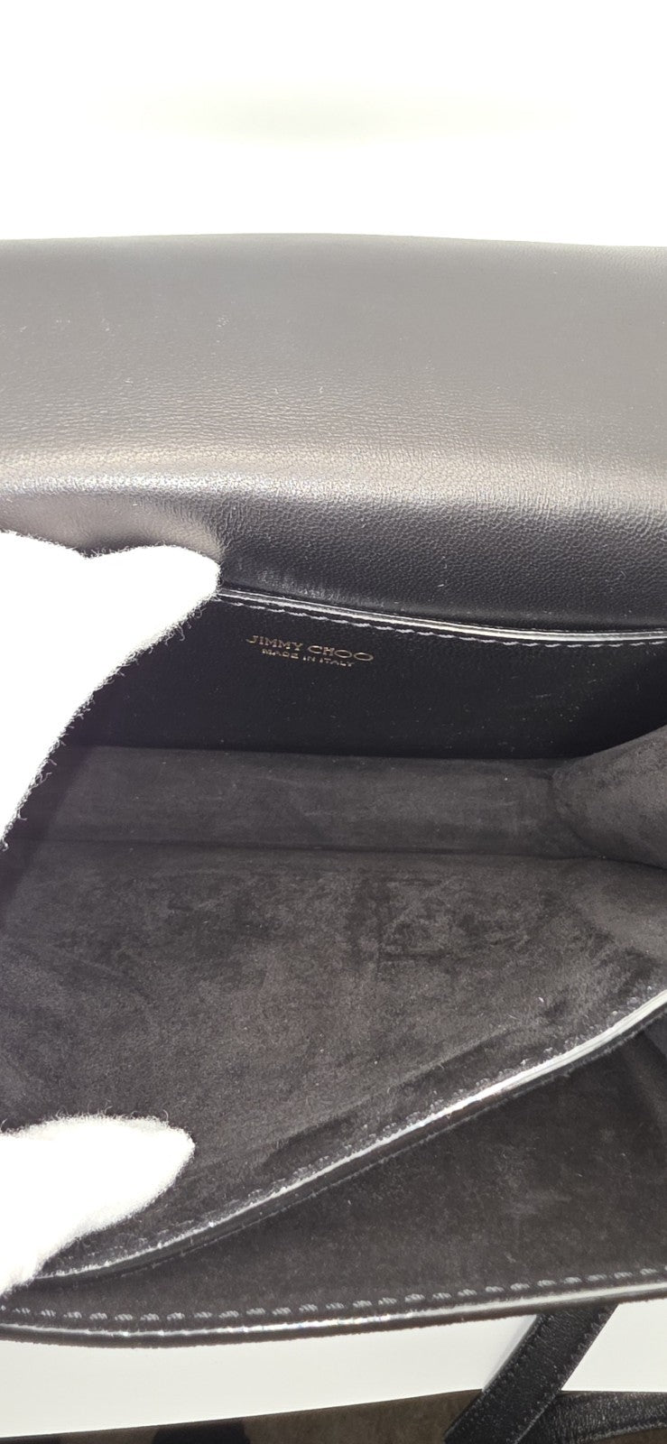 Jimmy Choo Madeline Shoulder Bag Black Suede Star Studded Gold Trim image 3