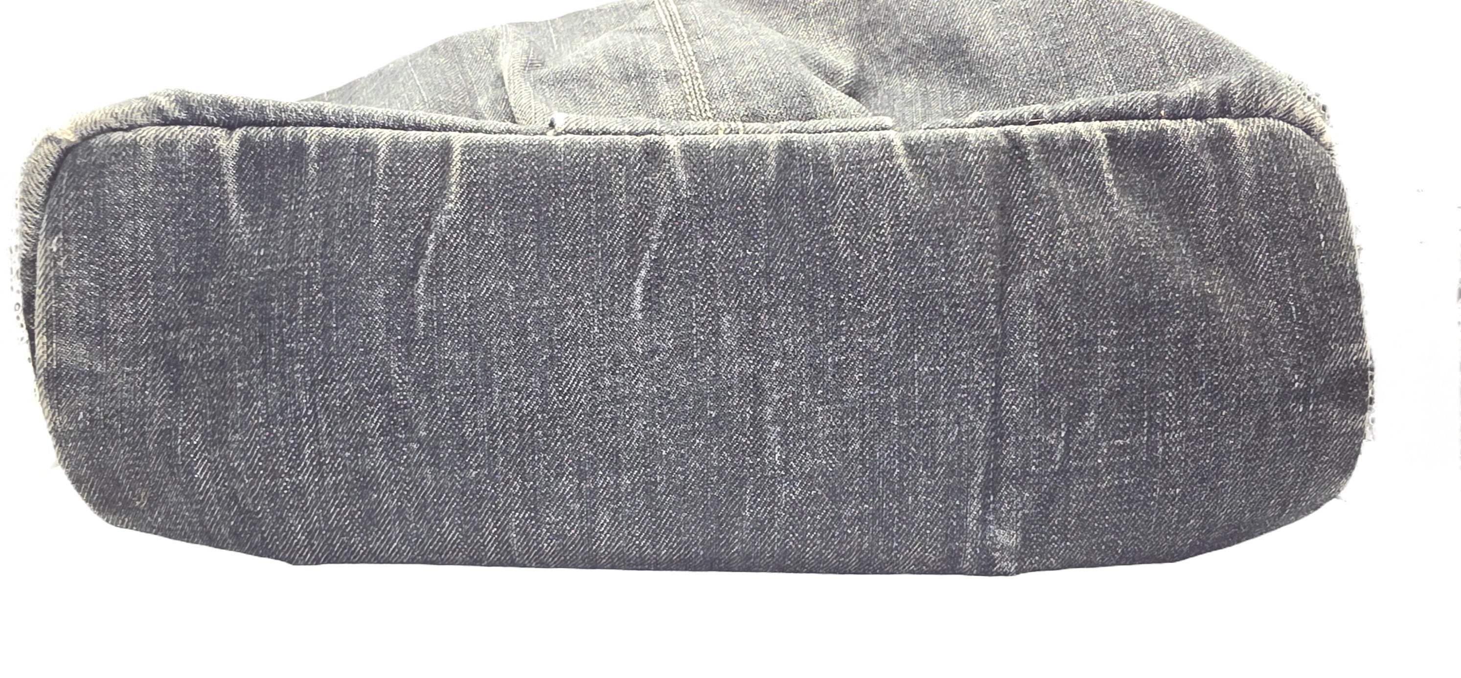 BURBERRY Blue Label Tote Bag Denim Blue Gold Auth bs27143 Golden image 5