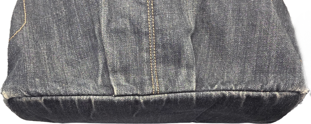 BURBERRY Blue Label Tote Bag Denim Blue Gold Auth bs27143 Golden image 4