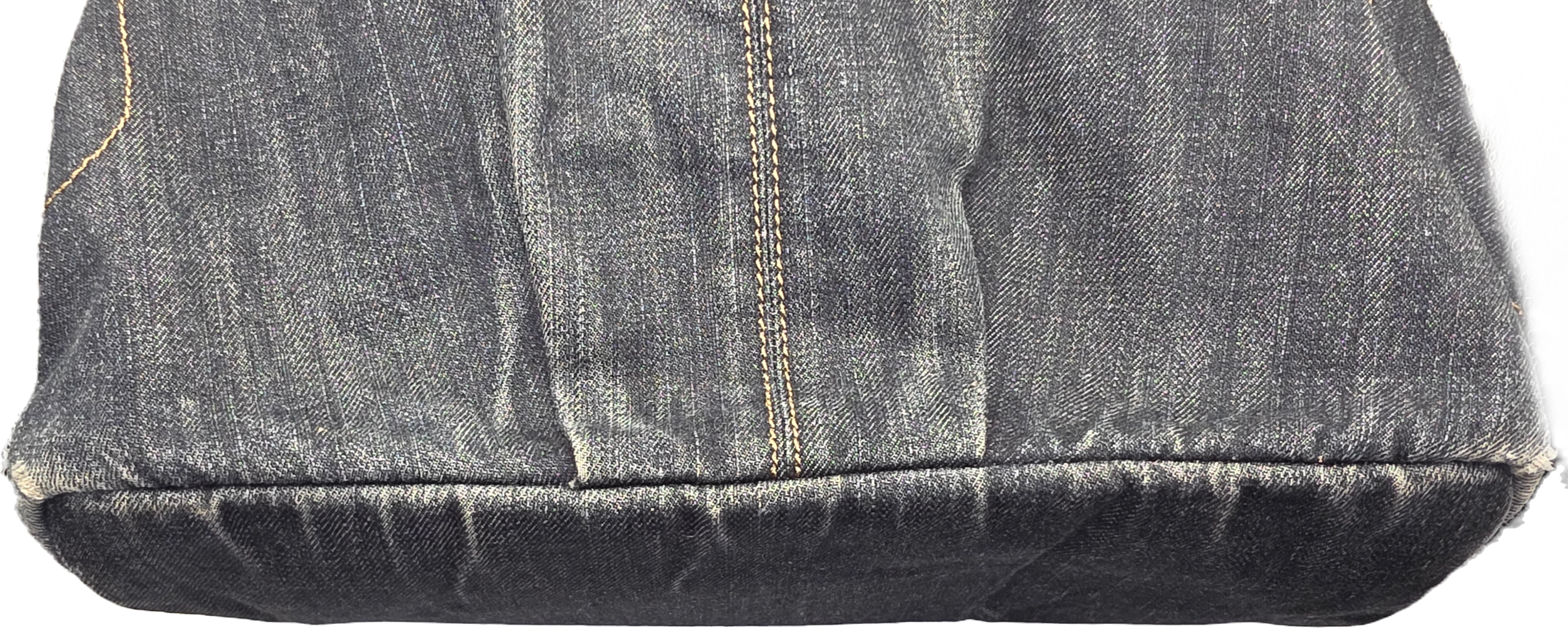 BURBERRY Blue Label Tote Bag Denim Blue Gold Auth bs27143 Golden image 4